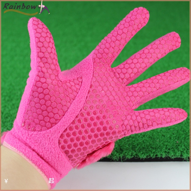 1 Đôi Găng Tay Đánh Golf Lông Thỏ Nhân Tạo Chống Trượt Giữ Ấm Mùa Đông Cho Nữ