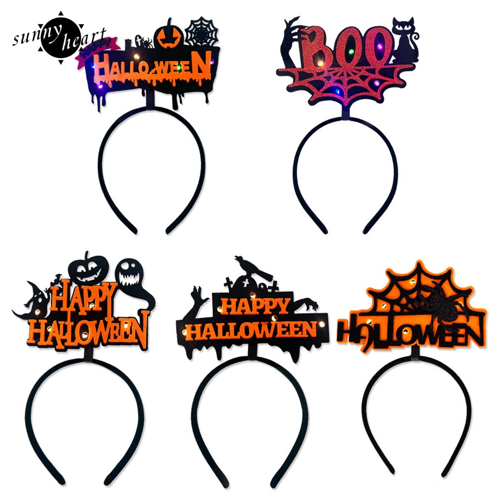 Sunnyheart Quà Tặng Sáng Tạo Cho Halloween Băng Đô Có Đèn LED Hình Bàn Tay Mèo Đen Cổ Điển