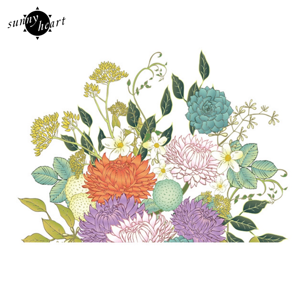 Sunnyheart Miếng Dán Tường Trang Trí Nội Thất Bằng Thủy Tinh Khô Mịn Hình Hoa Không Thích Hợp Cho Bề Mặt Bẩn Hoặc Bề Mặt Thô