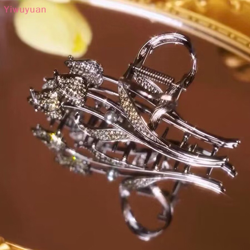 Kẹp Tóc Hoa Tulip Đính Đá Bằng Hợp Kim Thời Trang Cho Nữ