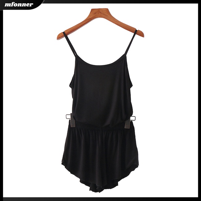 Bộ Đồ Ngủ 2 Mảnh Áo Tank Top Sát Nách Phối Quần Short Thời Trang Mùa Hè Quyến Rũ Cho Nữ