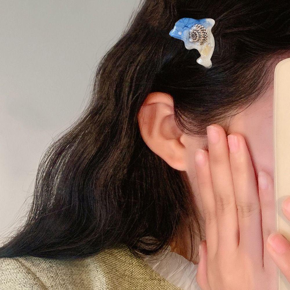 Anemone Kẹp Tóc Hình Vỏ Sò Sao Biển Cá Heo Xanh Dương Sáng Tạo Cho Bữa Tiệc