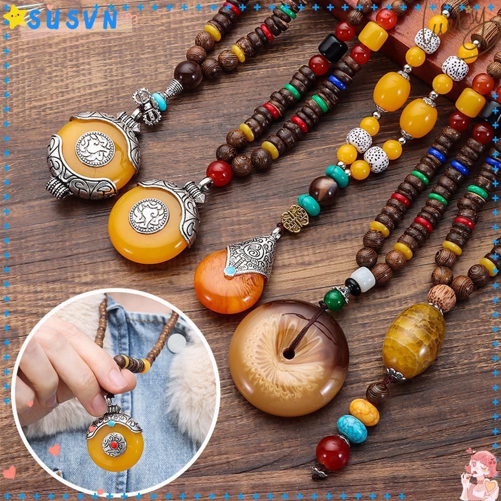 SUSVN Vòng cổ Mặt Phật Cầu May Mắn Phong Cách Nepal
