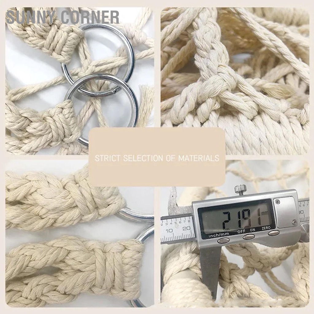 Sunny corner Có hàng sẵn Ghế Võng Xích Đu Macrame Lưới Dệt Kim Treo Sân Thượng Ban Công Vườn Phòng Khách