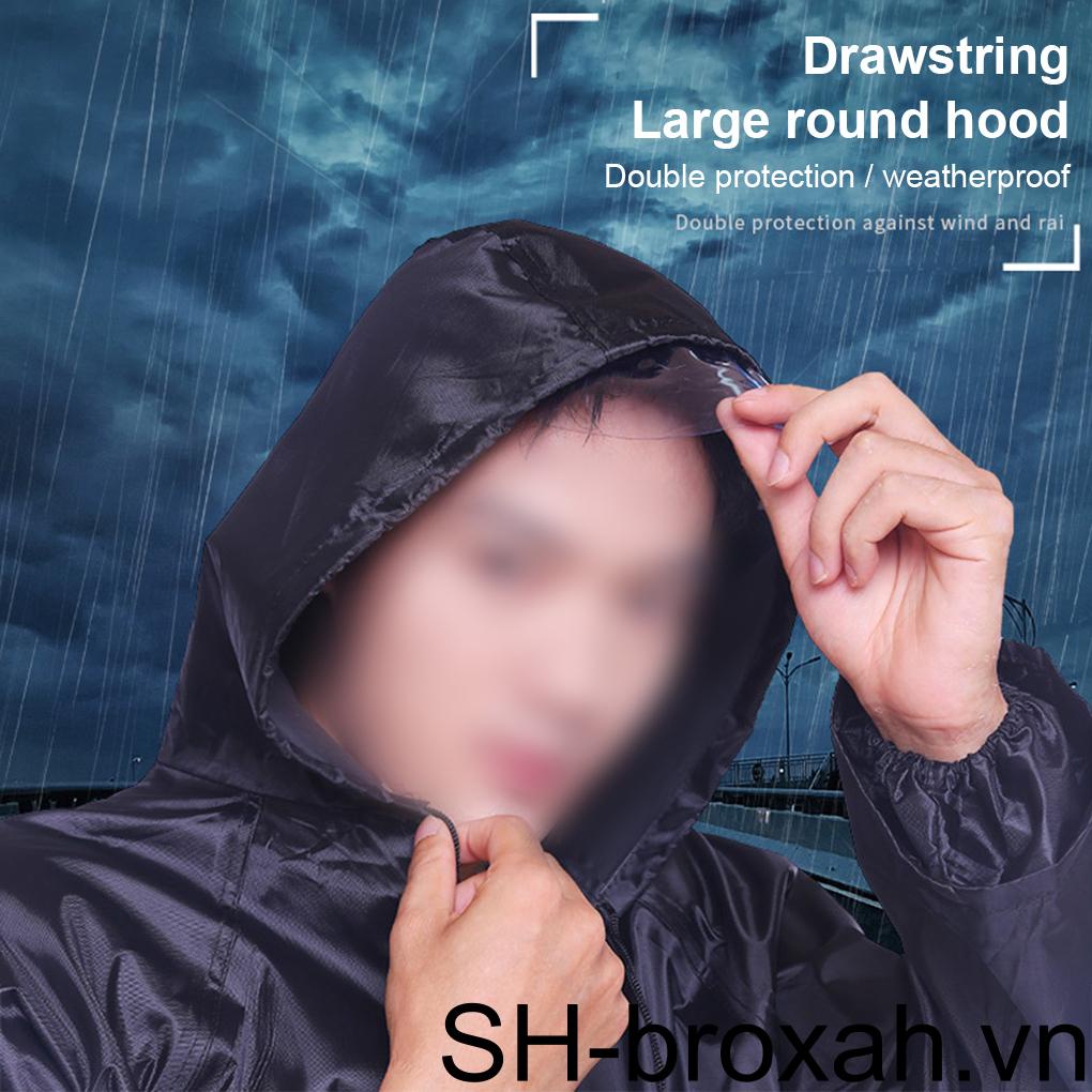 Áo Mưa Có Mũ Trùm Màu Đen Thoáng Khí Chống Thấm Nước Tiện Dụng