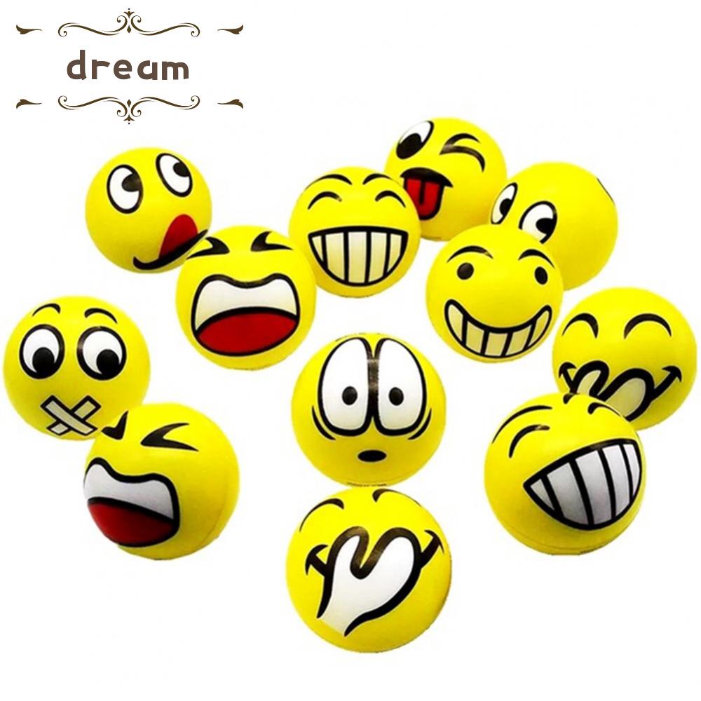 【DREAMLIFE】Ball Children Color Printing Decompression Solid Sponge Toys Venting Baby