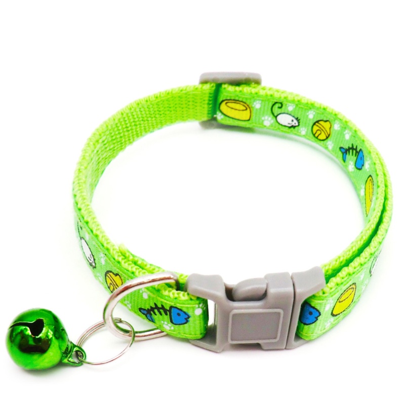 Vòng Cổ Thú Cưng In Họa Tiết Hoạt Hình Có Chuông