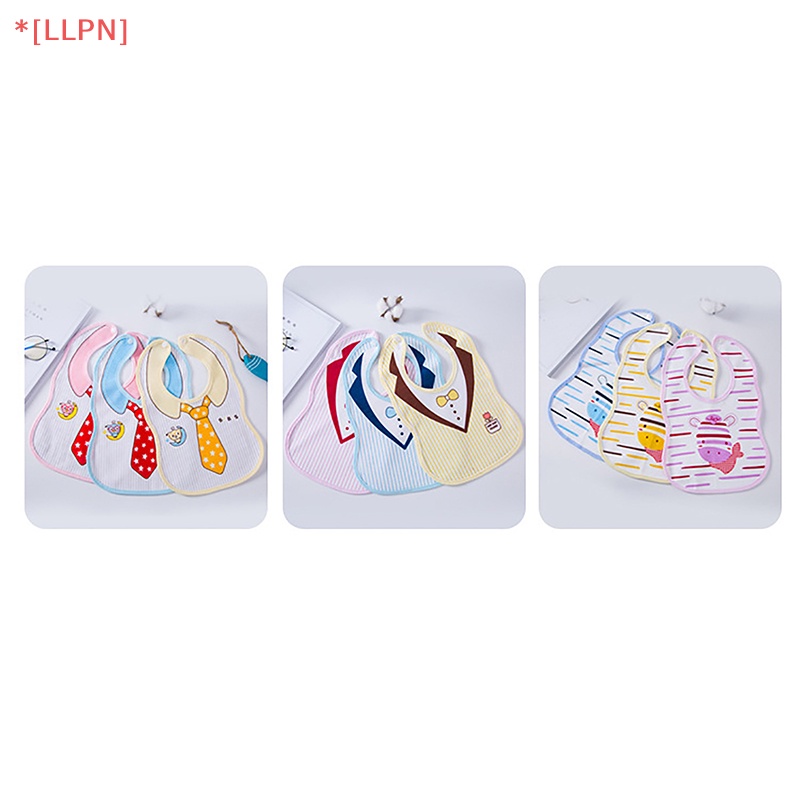 [loyaltysun] Yếm Ăn 3 Lớp Dày Dặn Họa Tiết Hoạt Hình Cho Bé Sơ Sinh