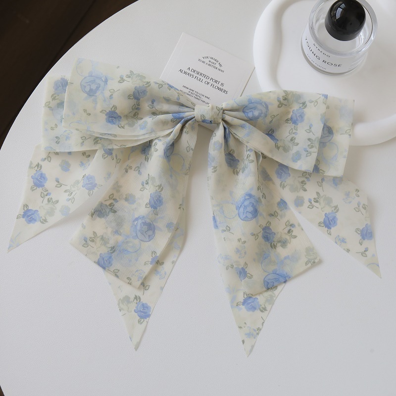 Kẹp Tóc Nơ Vải Tuyn Cỡ Lớn Phong Cách Hàn Quốc