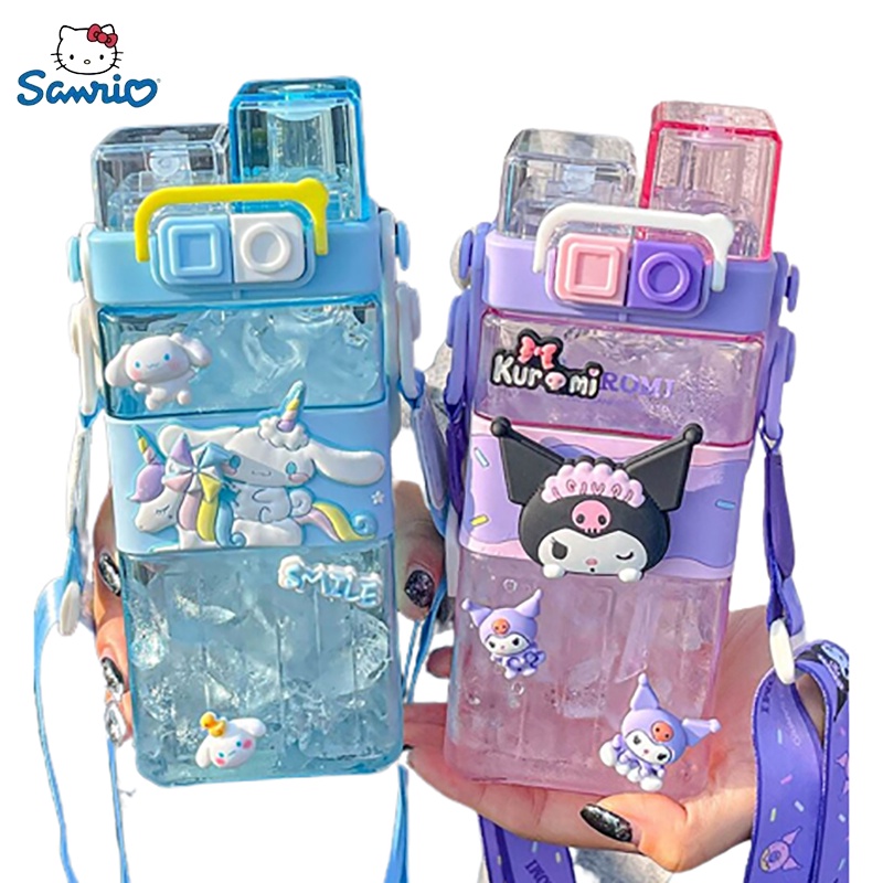 Bình Nước 520ml In Hình Cinnamoroll Kuromi Dễ Thương Cho Bé