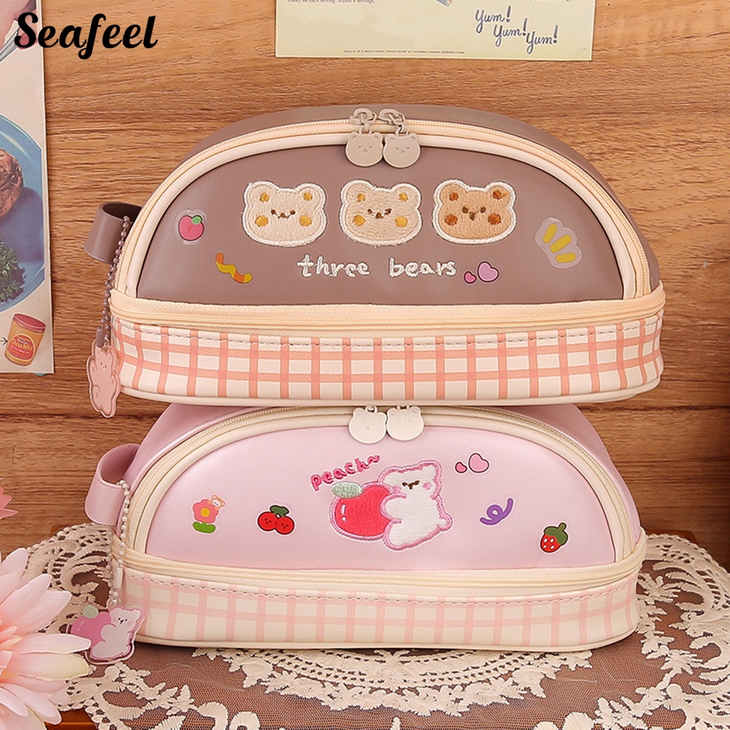 Bóp Viết Hai Lớp Sức Chứa Lớn Họa Tiết Dễ Thương Cho Nữ