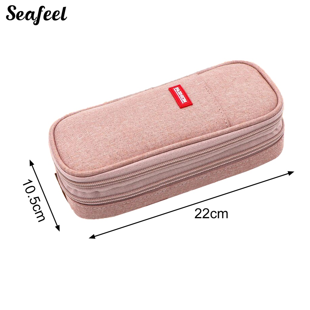 Túi Đựng Bút Bằng Vải Canvas Có Khóa Kéo Sức Chứa Lớn Màu Sắc