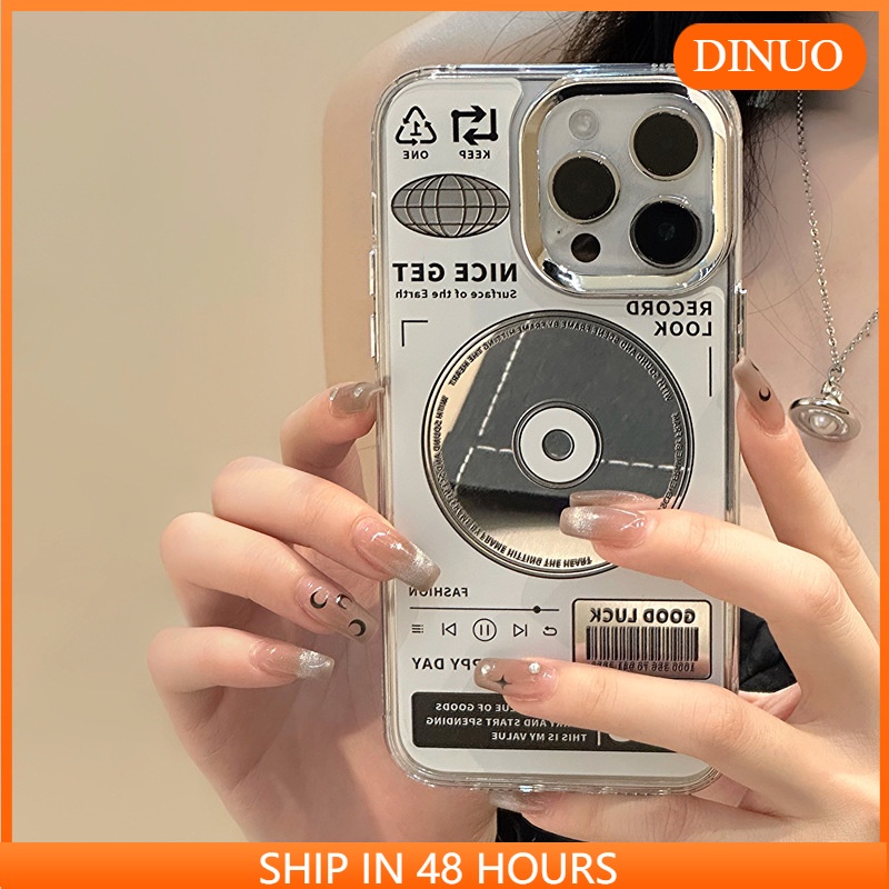 Ốp Điện Thoại Tráng Gương Hình Đĩa Ba Trong Một Cho iphone15 / 14promax / 13 / 12 / pro / promax / 11