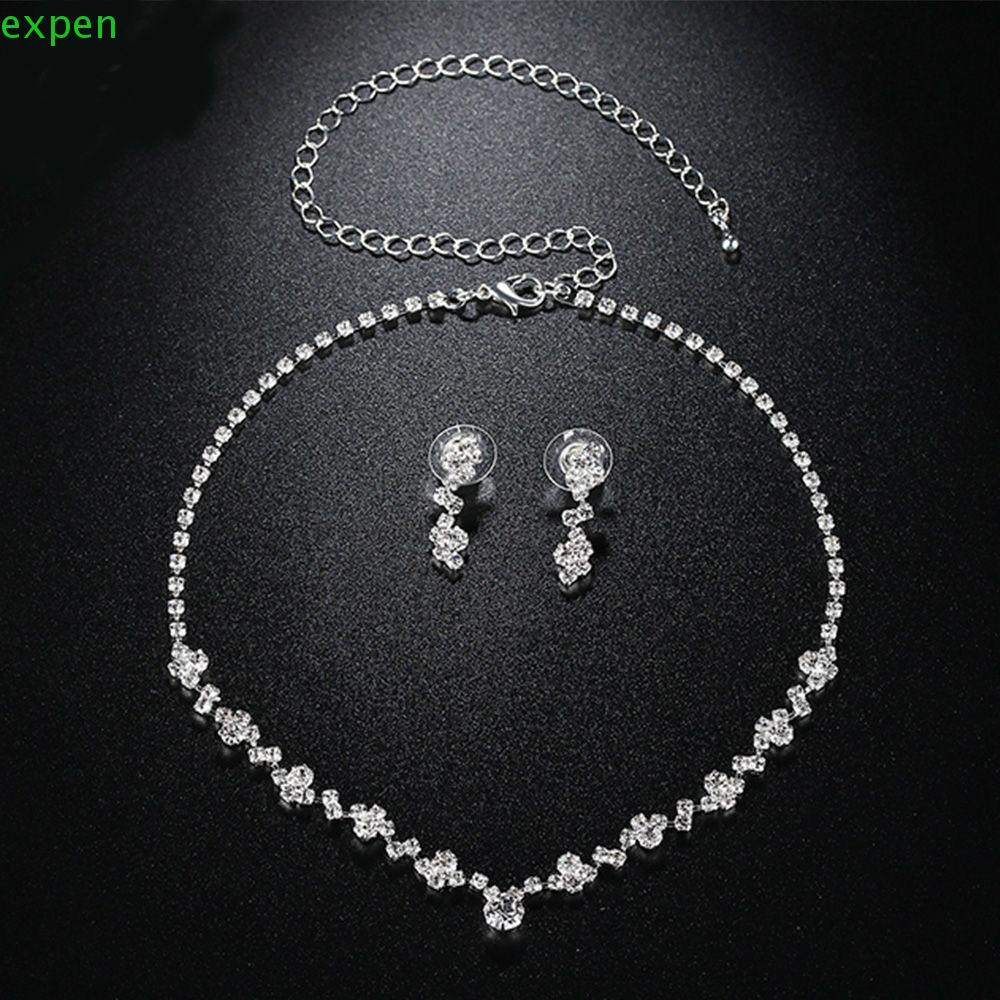 Bộ Trang Sức Lấp Lánh|Set Vòng cổ Và Bông Tai|Bộ Cô Dâu