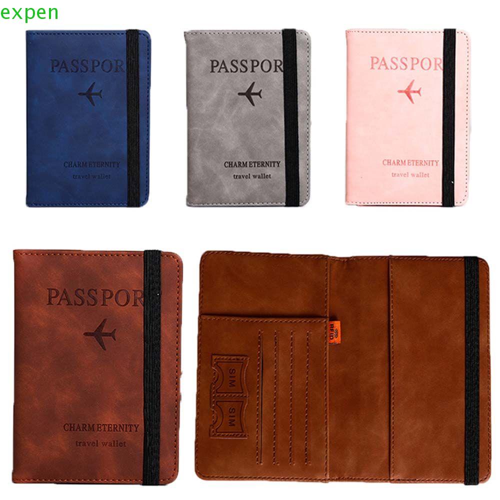 EXPEN Vỏ Bọc Hộ Chiếu Chất Liệu Da Chống Thấm Nước Phong Cách Vintage