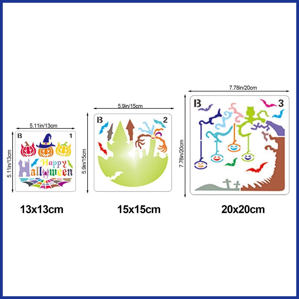 Set 16 Khuôn Phun Họa Tiết Bí Ngô Halloween Dùng Để Trang Trí Thiệp