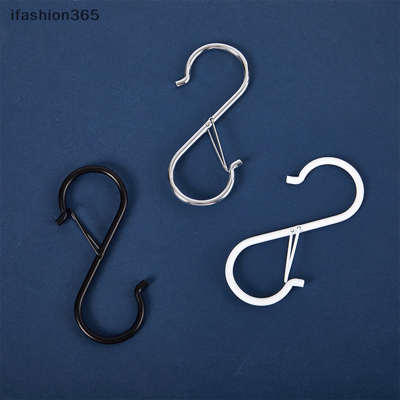 Set 2 Móc Treo Đồ Hình Chữ S Bằng Kim Loại Tiện Dụng Cho Nhà Bếp / Phòng Tắm