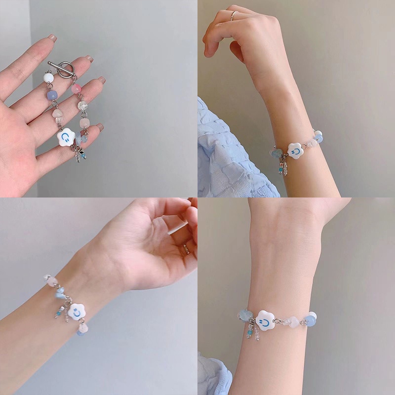 Vòng Tay Mặt Hình Đám Mây Nhiều Màu Sắc Thời Trang Cho Cặp Đôi Y2K OUYOUVN