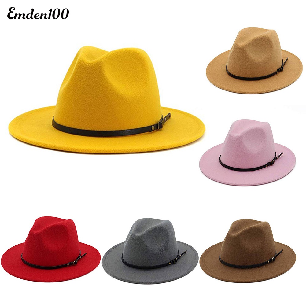 Nón Fedora Màu Sắc Thời Trang Đường Phố Cho Nữ