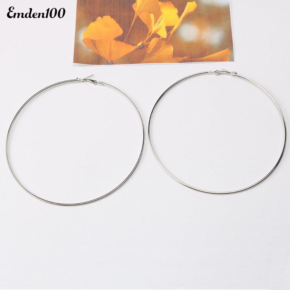 Đôi Khuyên Tai Tròn Rỗng Đơn Giản Thời Trang Cho Nữ