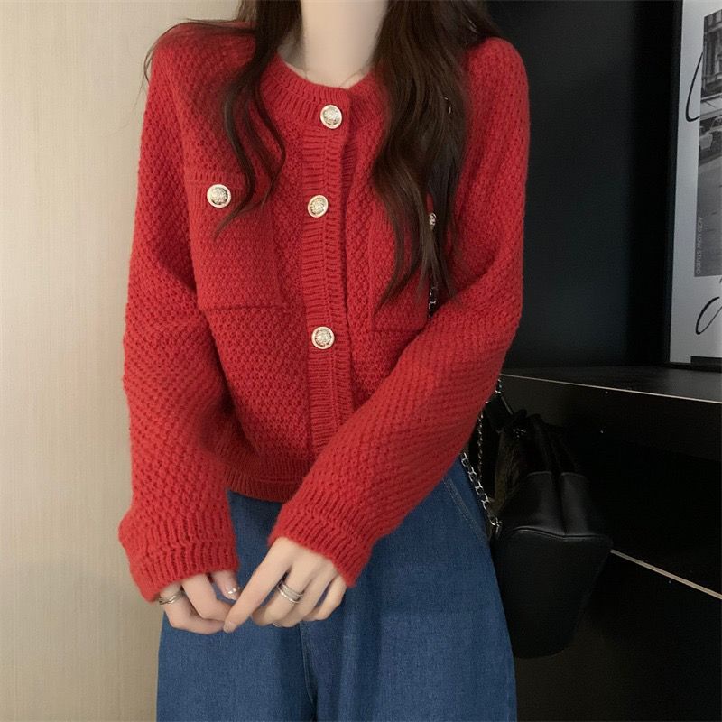 Áo Cardigan Dáng Ngắn Màu Trơn Thời Trang Cho Nữ