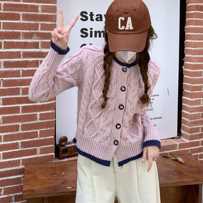 Áo Cardigan Dệt Kim Tay Dài Phong Cách Thời Trang Retro Hàn Quốc Mới