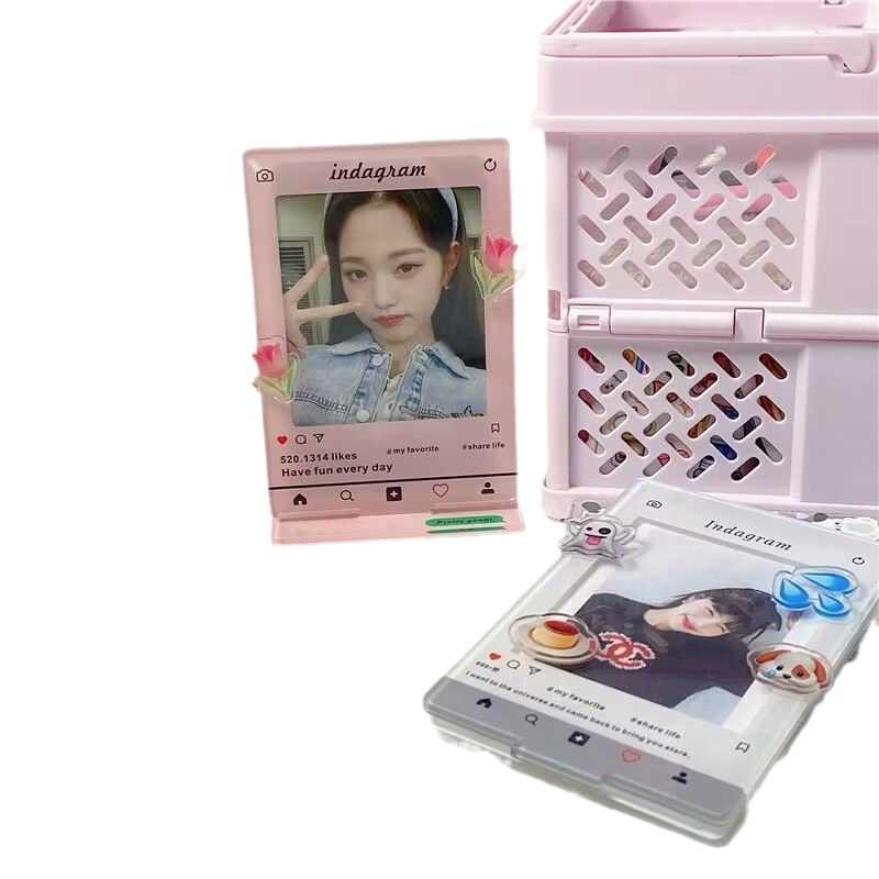 Khung Ảnh 3 inch Bằng acrylic Kèm Móc Khóa Và Giá Đỡ Treo Chìa Khóa Tiện Dụng