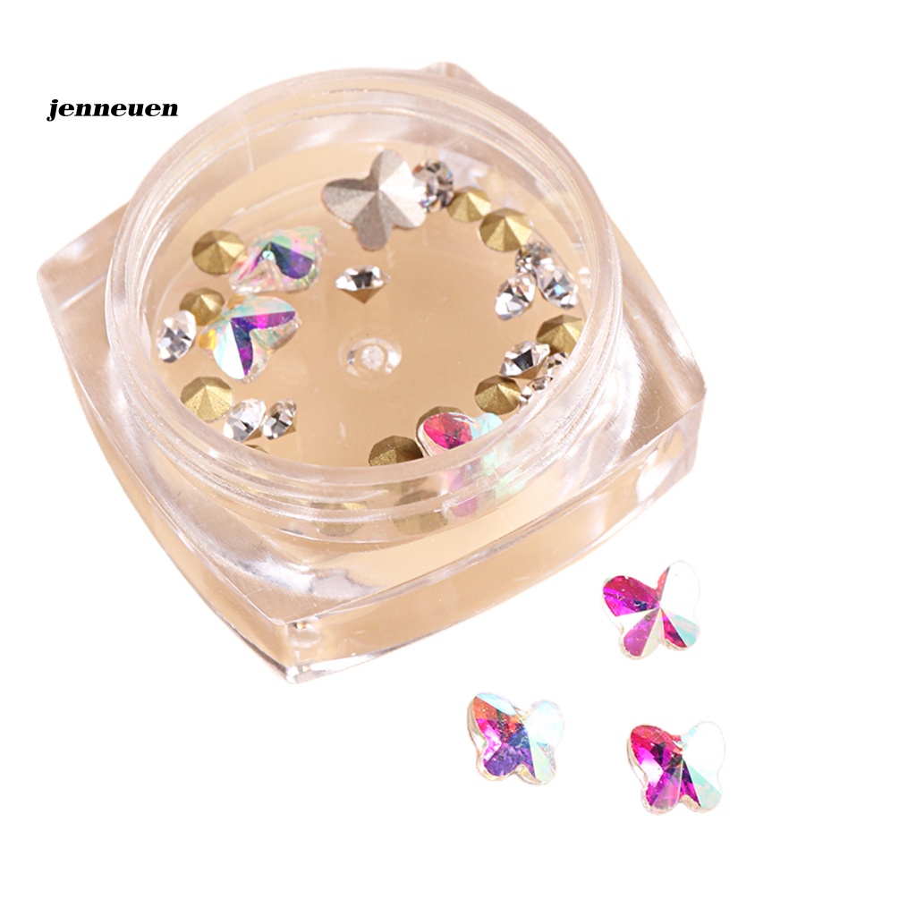 1 Hộp Phụ Kiện Trang Trí Móng Tay Hình Bướm 3D Nhiều Phong Cách Khác Nhau