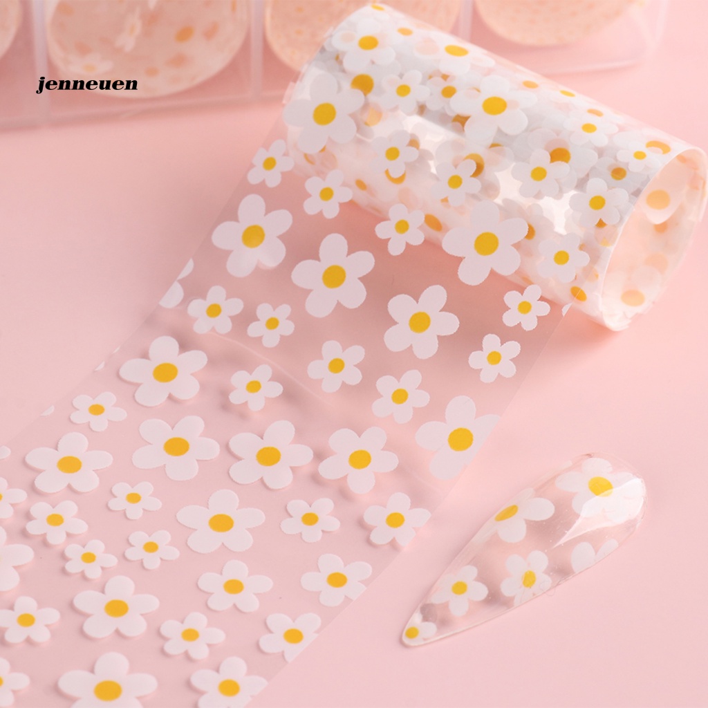 1 Hộp Nhãn Dán Trang Trí Móng Tay Hình Hoa Màu Sắc Sống Động