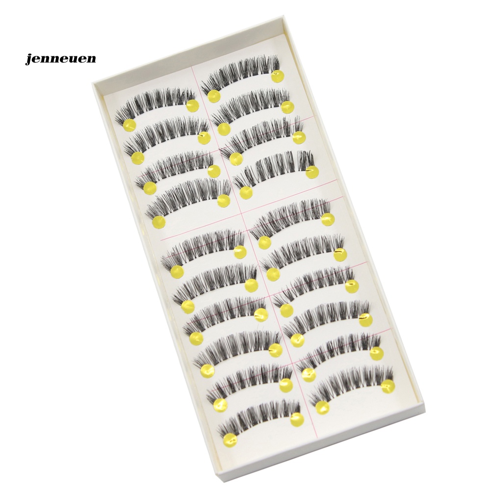 Set 10 Cặp Lông Mi Giả Dài Tự Nhiên Handmade Dành Cho Trang Điểm