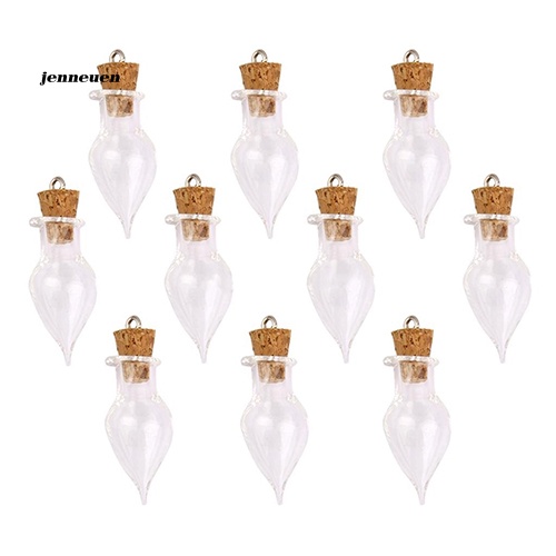 Set 10 Lọ Điều Ước Bằng Thủy Tinh Hình Giọt Nước Có Nút Bần