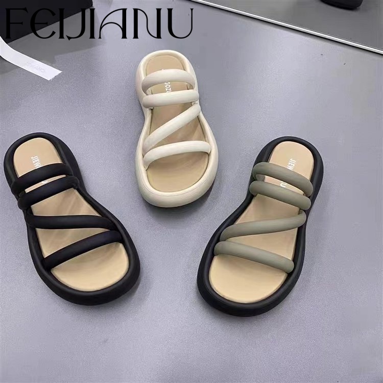 FEIJIANU dép sandal nữ giày sandal nữ dép đế cao đi biển Thoải Mái Xinh Xắn 29Z23071708