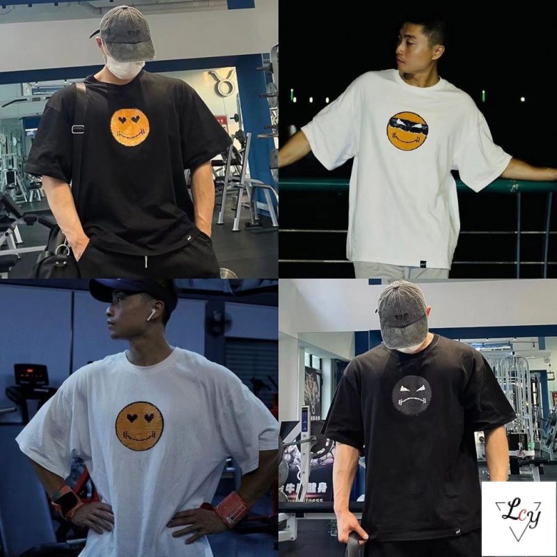 Hàng Có Sẵn Áo Thun Cotton Trơn Đính Kim Sa Mặt Cảm Xúc Thay Đổi Khuôn Mặt