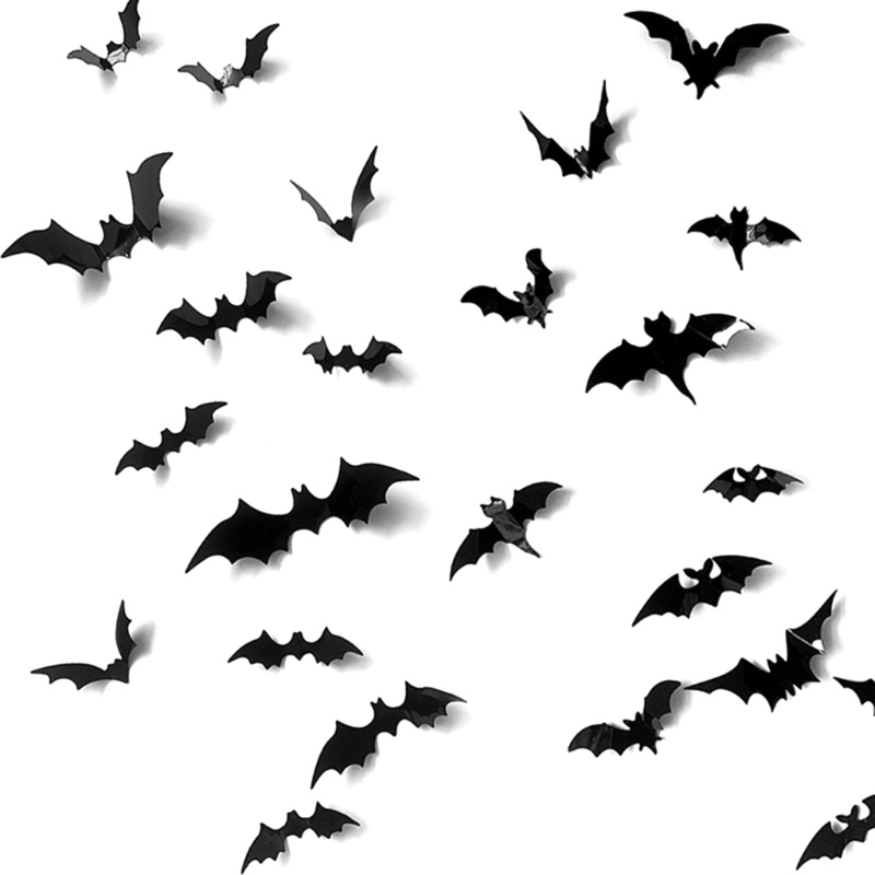 Miếng Dán Tường Trang Trí Hình Dơi Phong Cách Halloween