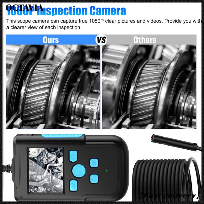 Camera Nội Soi Công Nghiệp 1080p Hd Màn Hình 2.4-inch Đường Ống 8mm-2m