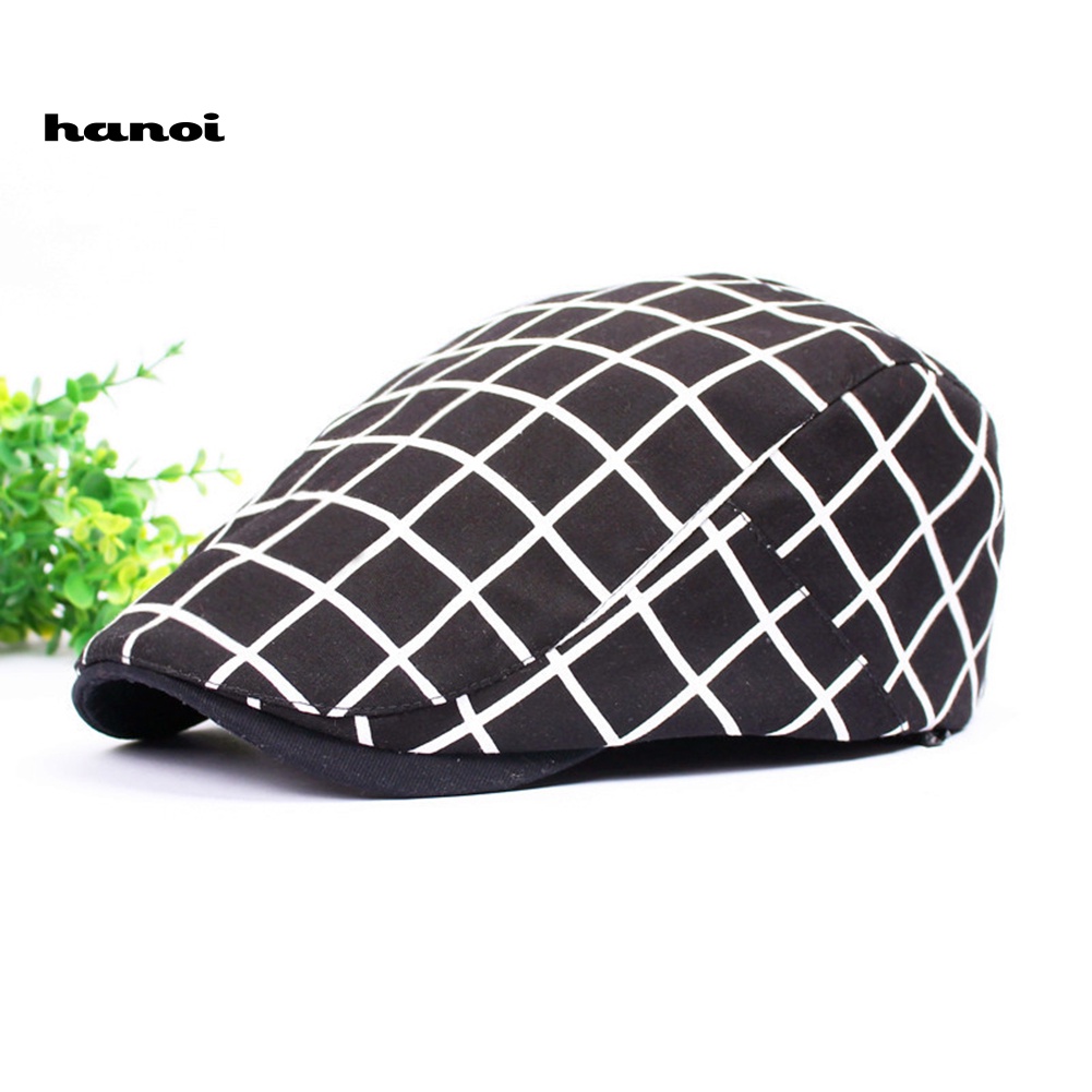 Mũ Beret Họa Tiết Caro Thời Trang Cho Nam Nữ