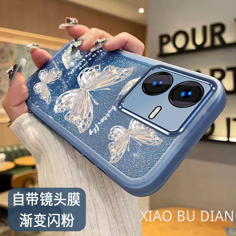 Ốp Điện Thoại TPU Mềm Trong Suốt Hình Bướm Màu gradient Cho vivo Y22S 2022 4G vivo Y22 2022 4G