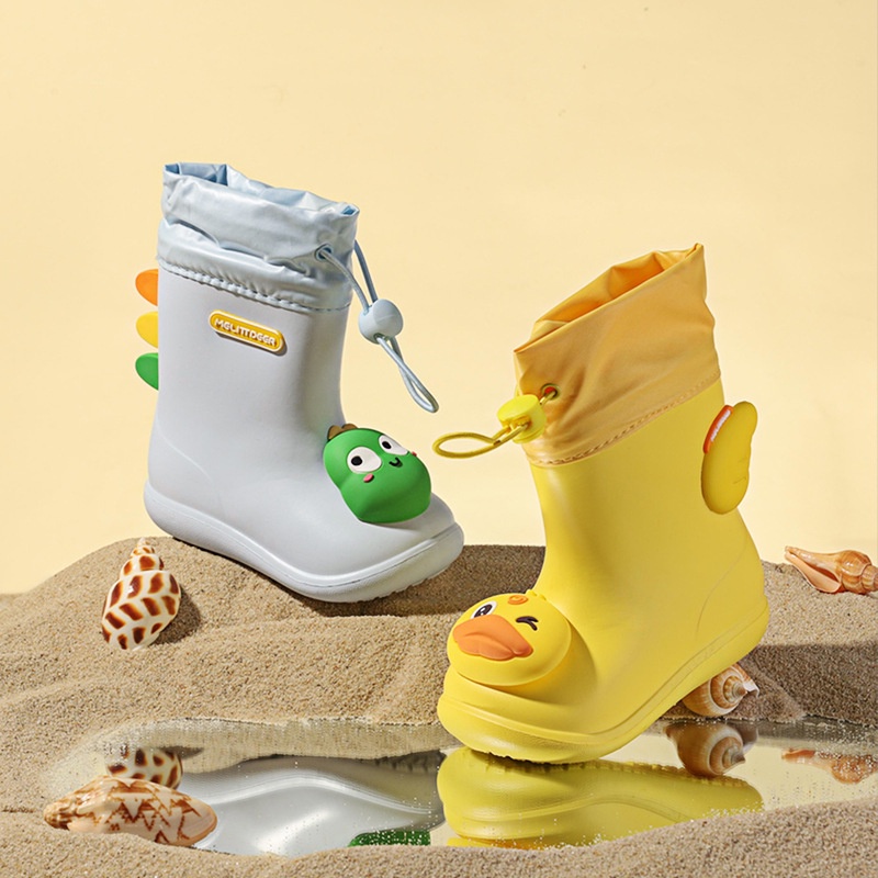 AYUER phim hoạt hình dễ thương gấu nhỏ dây đeo miệng giữa tay áo chống trượt giày đi mưa