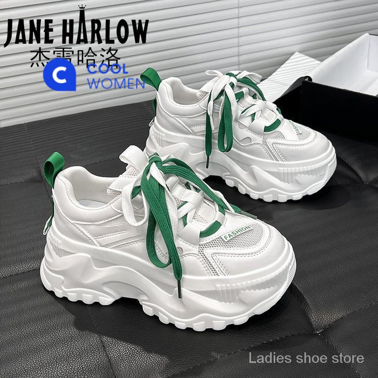 Giày Thể Thao Da PU Cao Su Mũi Tròn Đế Cao Su 6-8cm Thắt Dây Phong Cách Thời Trang Mới 2023 Cho Nữ