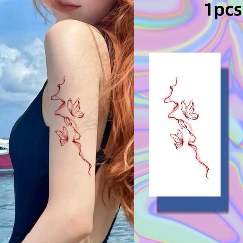 Hình Xăm Dán Tạm Thời Họa Tiết Bươm Bướm Chống Thấm Nước Bền Màu Đến 7 Ngày