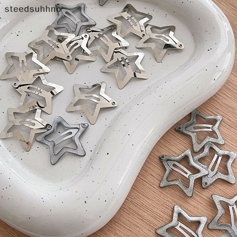 Set 10 Kẹp Tóc Hình Ngôi Sao 3cm Bằng Kim Loại Màu Sắc Ngọt Ngào Cho Bé Gái hhno