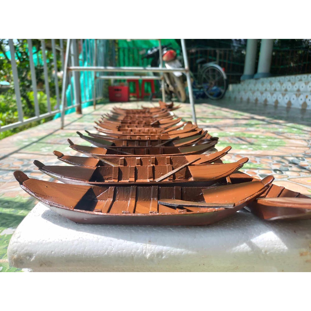 Mô hình thuyền xuồng ba lá mini decor cho bể thủy sinh, tiểu cảnh