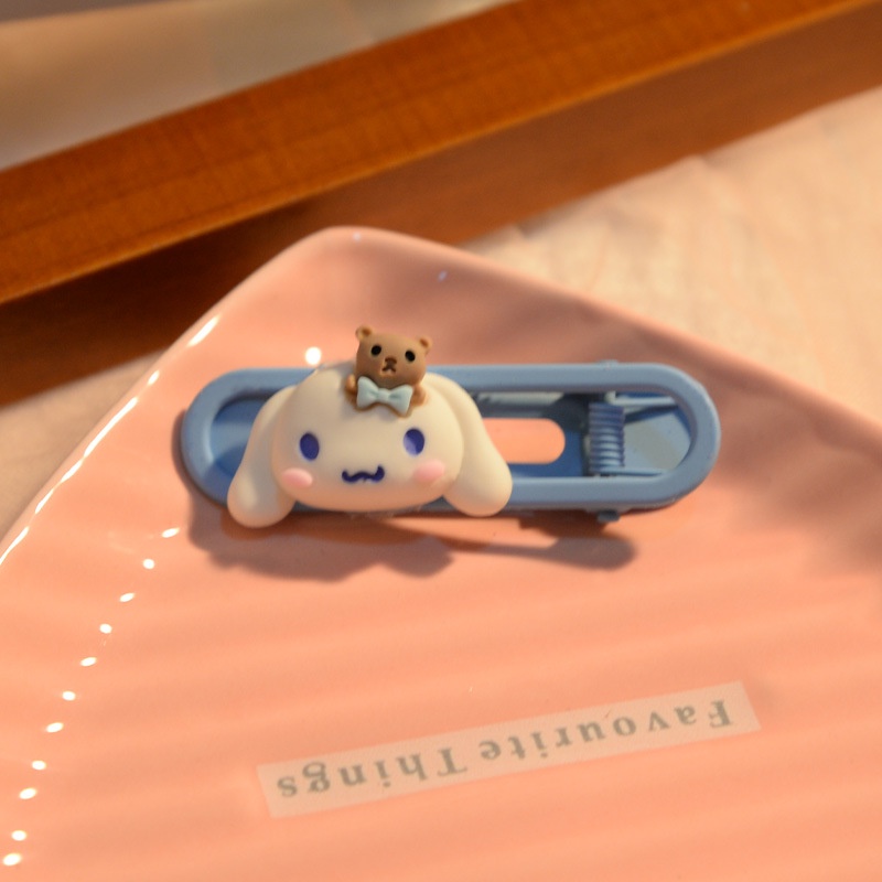 2 cái / bộ kẹp tóc sanrio dễ thương kuromi cinnamoroll kim loại bên tóc kẹp cho trẻ em h0026