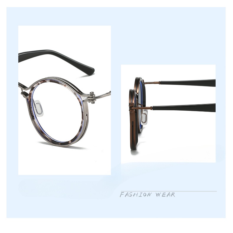 Mắt Kính Gọng Tròn Chống Ánh Sáng Xanh Phong Cách Retro Dành Cho Nam Nữ