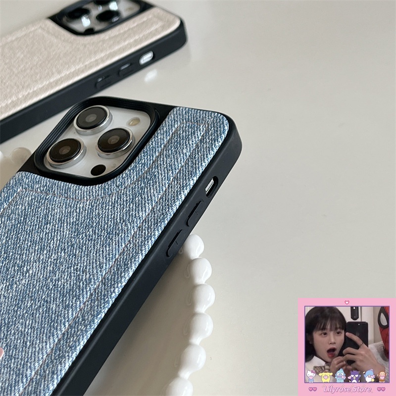 Bao Da Điện Thoại Denim Chất Lượng Cao Bảo Vệ Cho iPhone 14 Pro Max iPhone 13 12 11 Pro Max
