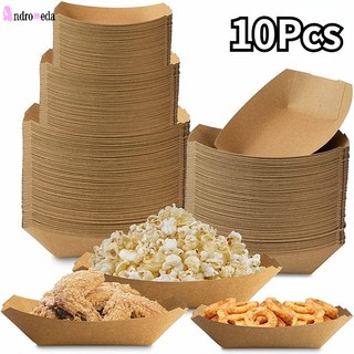 Set 10 khay giấy đựng thức ăn dùng một lần có thể phân hủy được