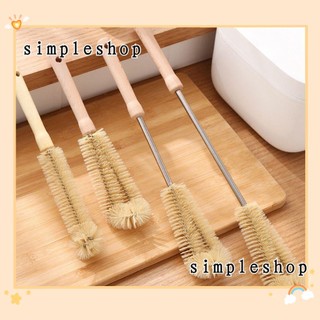 Cọ lau chùi chai cốc uống trà cafe khử bẩn cán gỗ đa năng tái sử dụng được cho nhà bếp