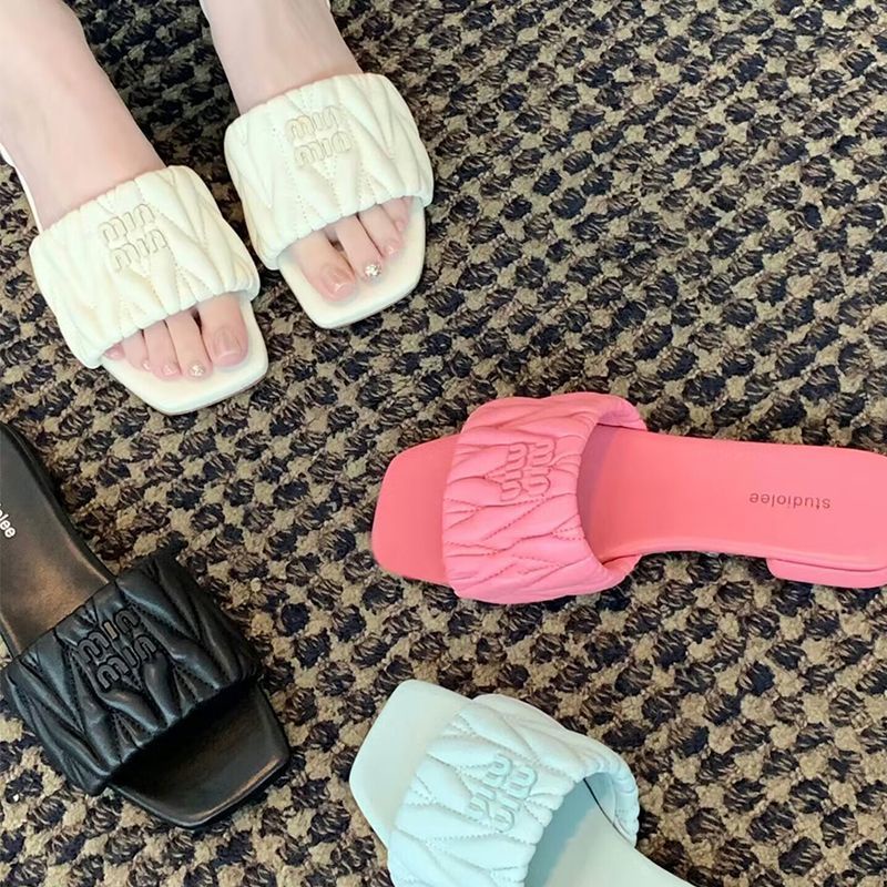 Huaqoo Dép bánh mì guốc dép sandal nữ Màu Sắc Đơn Giản Thoải Mái Cao Gót Chống Trơn Trượt dép đế xuồng 32ZHDLX072807