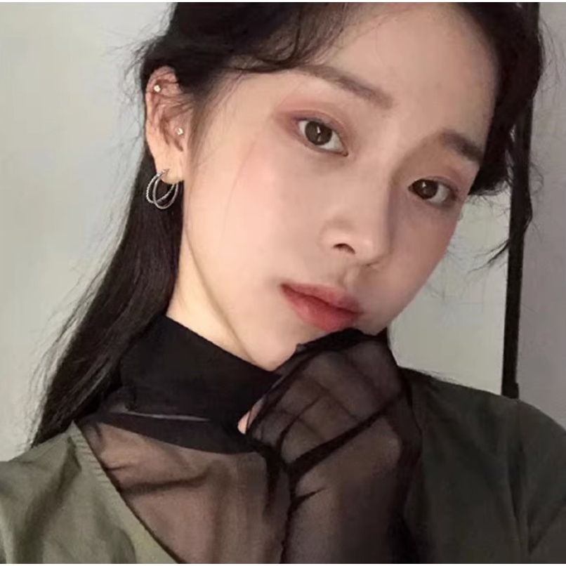 We Flower Bông Tai Mạ Bạc 925 Kiểu Vòng Xoắn Thiết Kế Đơn Giản Thời Trang Cho Nữ