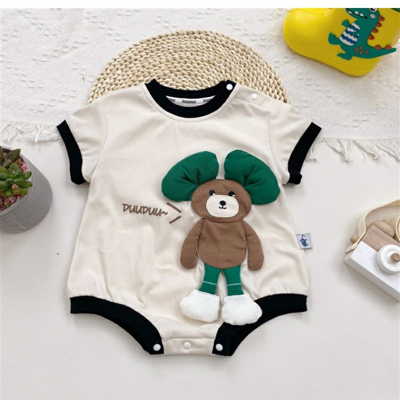 Bộ Áo Liền Quần Tay Lỡ In Hoạt Hình Dành Cho Bé Sơ Sinh